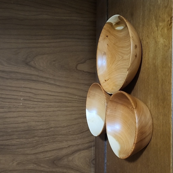 Cherry Bowls - Set of 3 - Hand-Turned - Picture 2 of 4